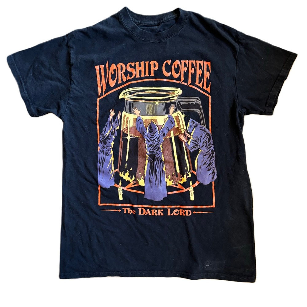 STEVEN RHODES WORSHIP COFFEE DARK LORD T-SHIRT
